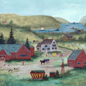 Farm on Hudson - cows, sheep, - Contemporary artist J.L. Munro