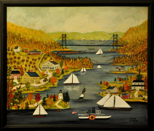 Stoney Point Light and the Bear Mountain Bridge - Contemporary artist J.L. Munro