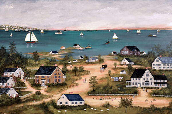 Summer on Nantucket with, sail boats - Contemporary artist J.L. Munro