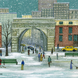 Washington Square in Winter - Contemporary artist J.L. Munro