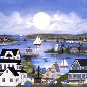 Full Moon on Buzzard's Bay - Contemporary artist J.L. Munro