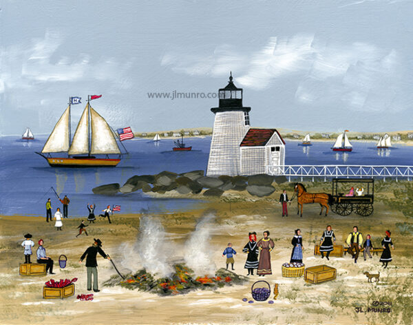 Clam Bake at Brant Point, Nantucket - Contemporary artist J.L. Munro