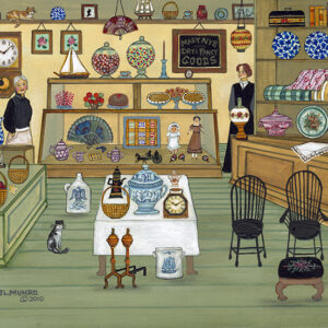 Mary Nye's Shop, Petticoat Row, Nantucket - Contemporary artist J.L. Munro