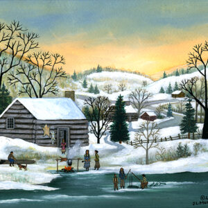 Cherokee Cabins - South Carolina Winter - Contemporary artist J.L. Munro