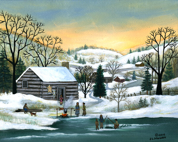 Cherokee Cabins - South Carolina Winter - Contemporary artist J.L. Munro