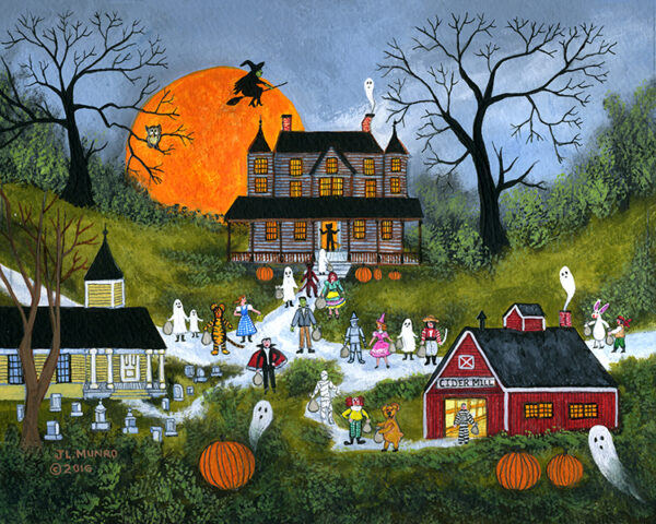 Halloween and the Harvest Moon - Contemporary artist J.L. Munro