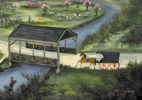 The Covered Bridge - Contemporary artist J.L. Munro