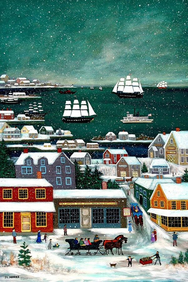 Winter in Nantucket Harbor - Contemporary artist J.L. Munro