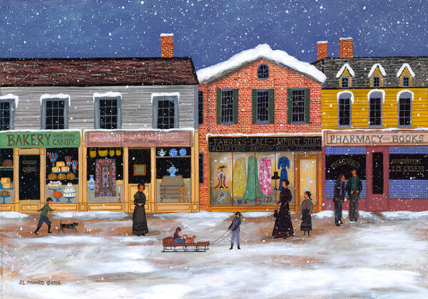 Winter on Main Street - Contemporary artist J.L. Munro