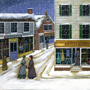 Winter on Petticoat Row, stores,and shops - Contemporary artist J.L. Munro