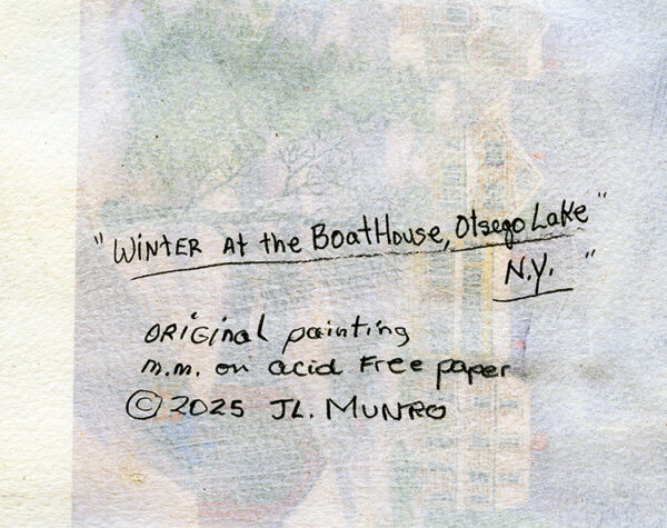 " Winter at the Boat House Otsego Lake"