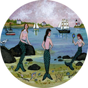 "Three Mermaids" Print for sailor's Valentine Center