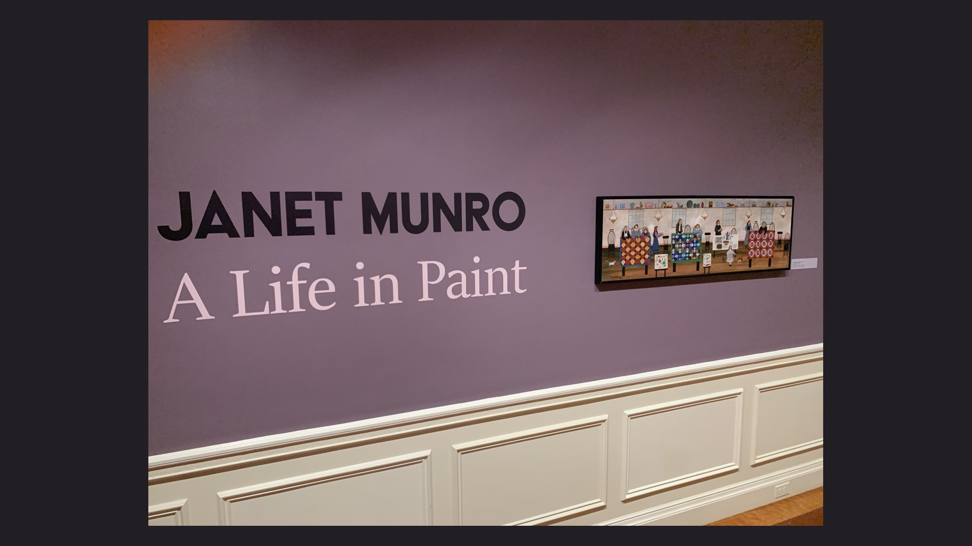 Janet Munro exhibition title wall
